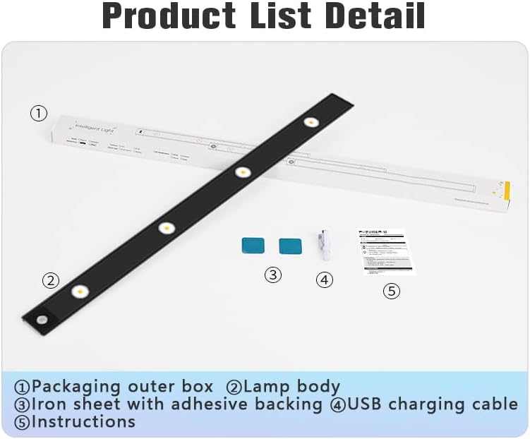 Rechargeable Kitchen Led Motion Sensor Under Cabinet Aluminum Profile Linear Light Strip Lamp with Motion Detector for Cabinet