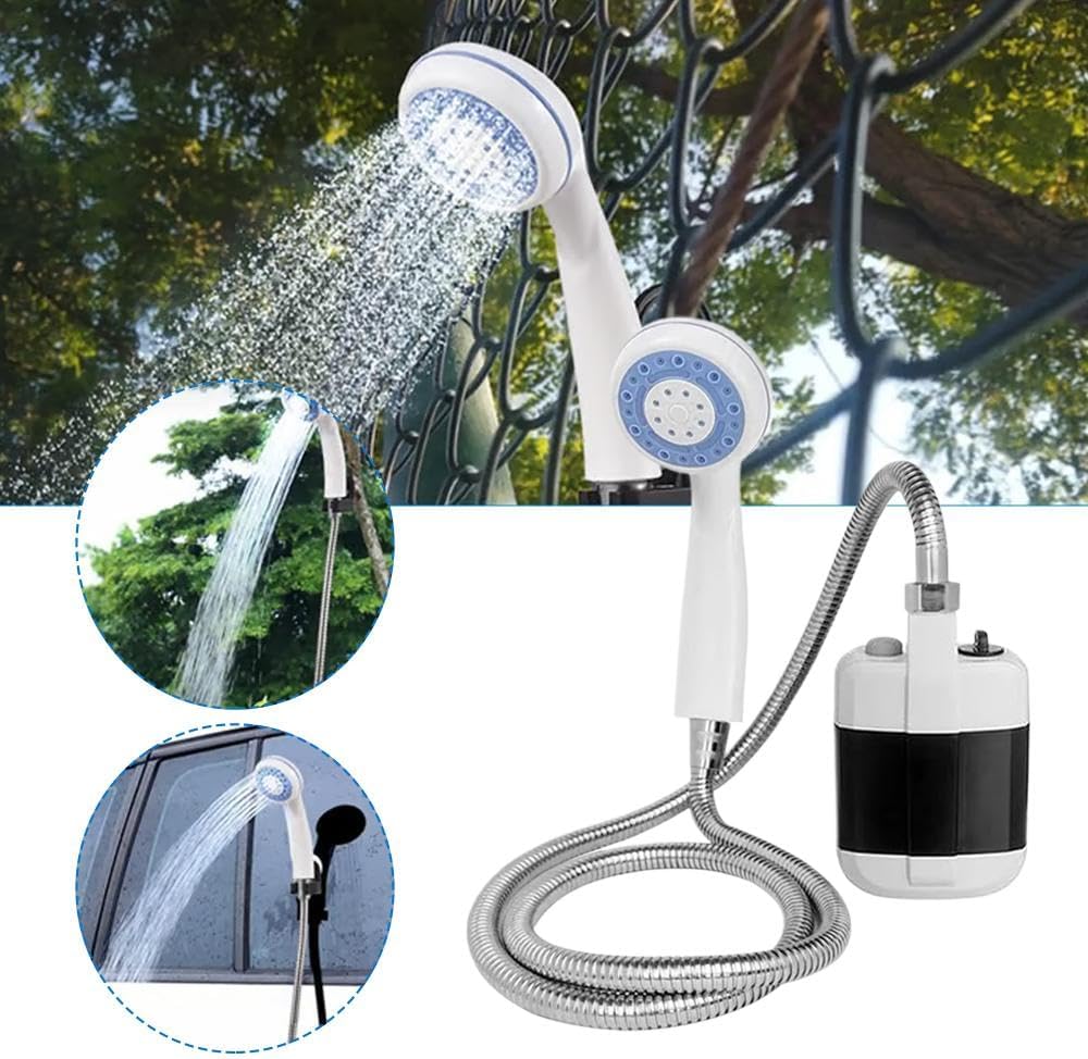 Portable Camping Shower Pump - USB Rechargeable Outdoor Shower Head Sprayer, Experience Refreshment Anywhere, Perfect for Camping, Hiking, Travel, Car Washing & Pet Cleaning