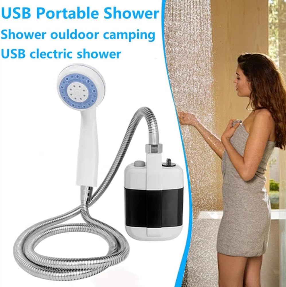 Portable Camping Shower Pump - USB Rechargeable Outdoor Shower Head Sprayer, Experience Refreshment Anywhere, Perfect for Camping, Hiking, Travel, Car Washing & Pet Cleaning