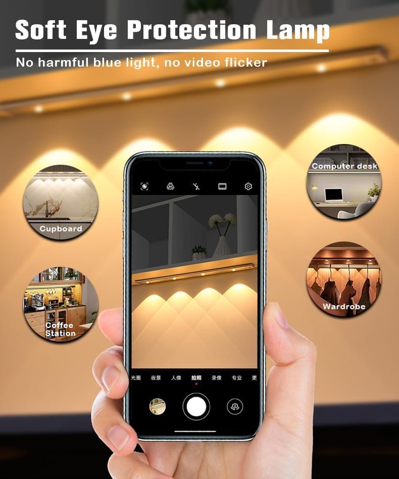 Rechargeable Kitchen Led Motion Sensor Under Cabinet Aluminum Profile Linear Light Strip Lamp with Motion Detector for Cabinet
