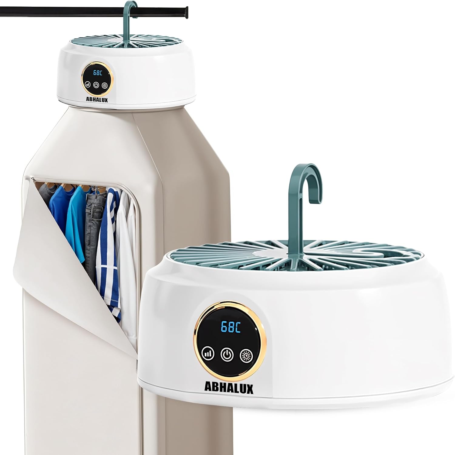 Portable Clothes Dryer, Fast Quiet Drying - Mini Electric Clothes & Laundry Dryer Machine for Apartment, Travel and RV, with Adjustable Timer, Energy Saving and Overheat Protection