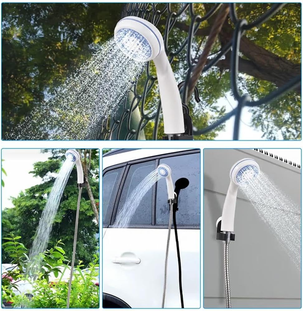 Portable Camping Shower Pump - USB Rechargeable Outdoor Shower Head Sprayer, Experience Refreshment Anywhere, Perfect for Camping, Hiking, Travel, Car Washing & Pet Cleaning