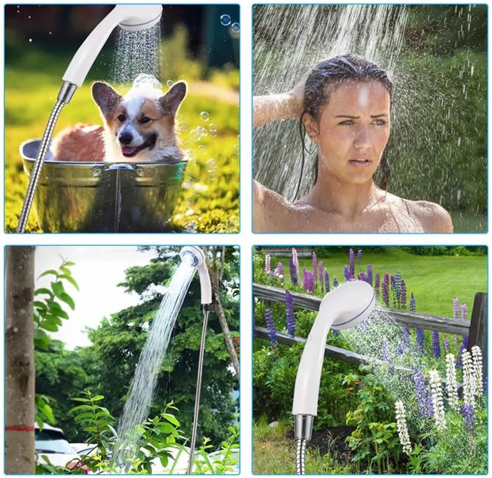 Portable Camping Shower Pump - USB Rechargeable Outdoor Shower Head Sprayer, Experience Refreshment Anywhere, Perfect for Camping, Hiking, Travel, Car Washing & Pet Cleaning