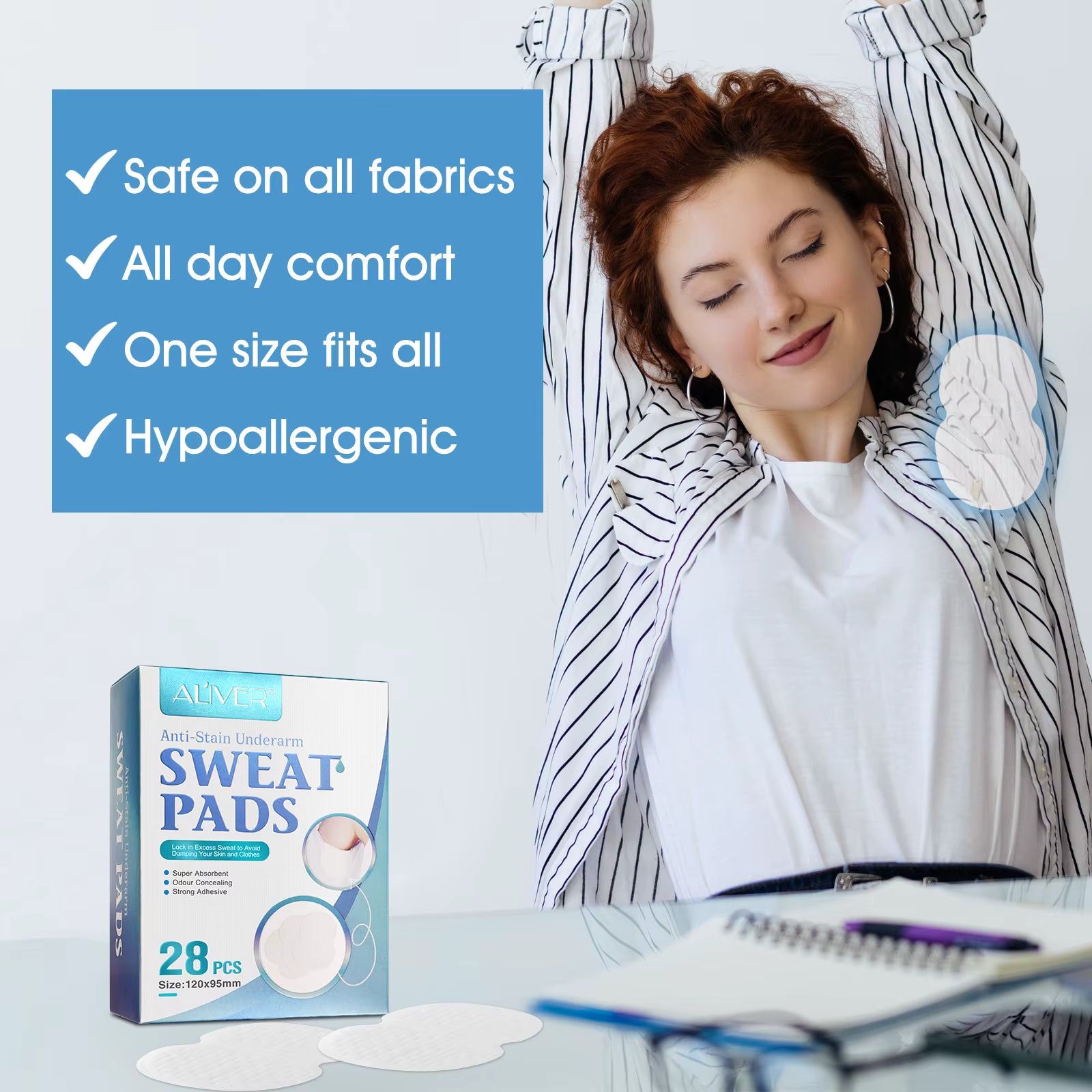 Armpit Sweat Pads for Women and Men, Underarm Sweat Pads can Easily Absorb Sweat and Neutralize Odors, Individually Packaged Sweat Pads for Under Arms Stay Confident